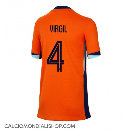 Maglie da calcio Olanda Virgil van Dijk #4 Prima Maglia Femminile Europei 2024 Manica Corta